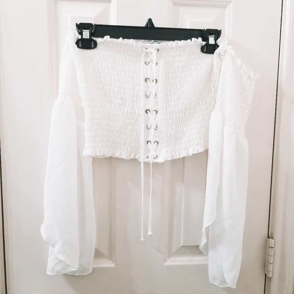 White off the shoulder top